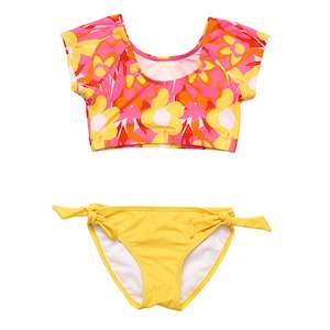 Clothing wholesaling: Pop of Sunshine Crop SS Rash Top Set