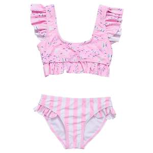 Pink Sea Frilled Crop Bikini