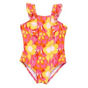 Clothing wholesaling: Pop of Sunshine Ruffle Shoulder Swimsuit