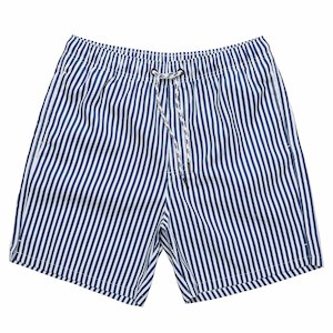 Mens Denim Stripe Comfort Lined Swim Short