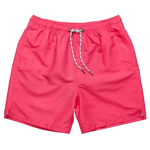 Mens Vintage Red Comfort Lined Swim Short