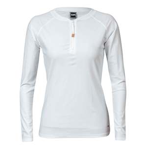 Womens White 1/2 Zip LS Rash Top