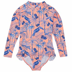 Tropicana Vacay Sustainable Leg Frill Surf Suit