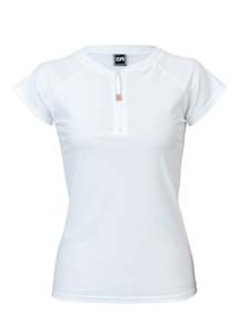 Womens White 1/2 Zip SS Rash Top