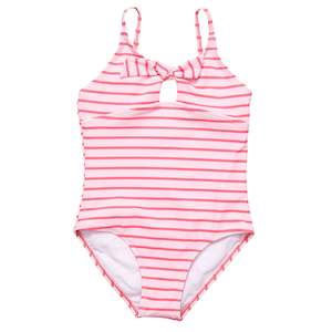 Coral Stripe Sustainable Bow Swimsuit