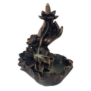 Gift: Lotus & Hand Bronze Backflow