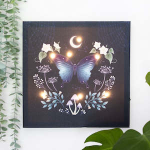 Midnight Moth Light Up Canvas Picture NEW!