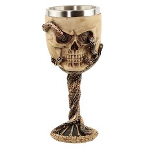 Decorative Bronze Octopus Skull Goblet