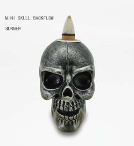 MINI SKULL BACK FLOW BURNER - silver