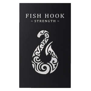 Fish Hook Metal Wall Art Black