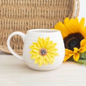 Gift: Hello Sunshine Rounded Mug with 3D Sunflower NEW!