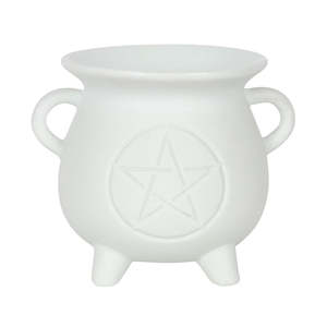 White Pentagram Cauldron Oil Burner NEW!