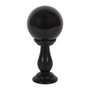 Gift: Black Small Crystal Ball on Wooden Stand