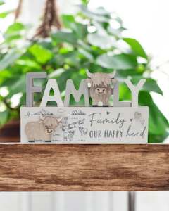 Highland Cow Plaque -Family