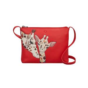 Crossbody Bag: Mother's Pride Leather Crossbody Bag - Red