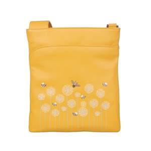 Moonflower Slim Leather Crossbody - Yellow