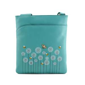 Moonflower Slim Leather Crossbody - Turquoise