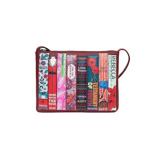 Cherry Red Bookworm Leather Crossbody Bag