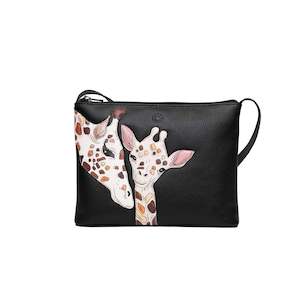 Mothers Pride Leather Crossbody Bag - Black