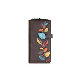 Clutch Wallets: Petal Clutch Wallet - Brown