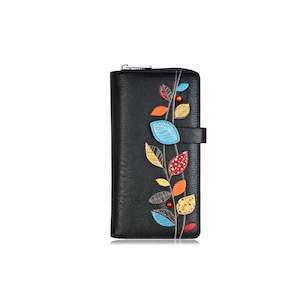 Petal Clutch Wallet - Black