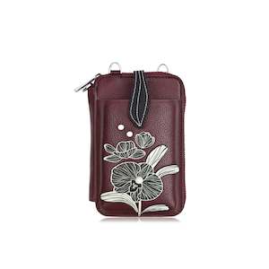 Orchid Smartphone Pouch - Wine