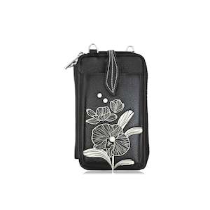 Orchid Smartphone Pouch - Black