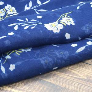 On Sale: Blue with White & Yellow Flower Scarf