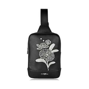 Crossbody: Orchid Sling Bag - Black