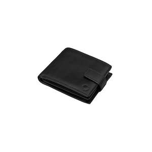 Mens Wallets: Men's Leather Wallet with Tab - Black