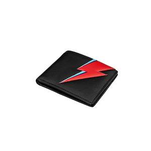 Lightening Bolt Men's Leather Wallet - Black