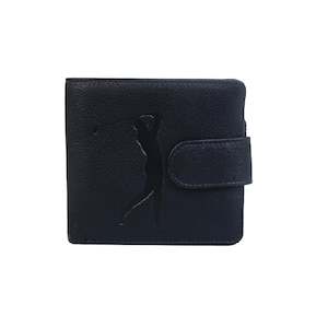 Men's Black Leather Wallet with Tab - Golf