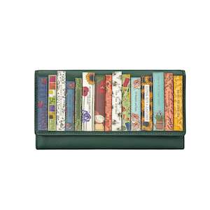 Green Fingers Bookworm Flap Over Leather Purse