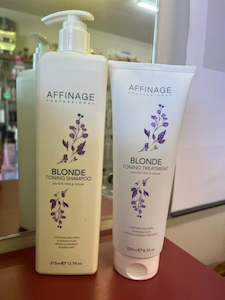 Vegan Organic Options: Affinage Blonde toner 375ml Shampoo and 250ml Treatment DUO