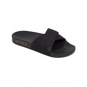 ROXY SLIPPY LUX WOMENS SLIDES - BLACK