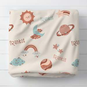 Baby wear: Personalised Space Planet Baby Blanket