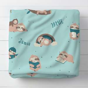 Personalised Cute Sloth Blanket