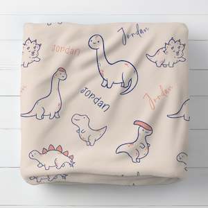 Personalised Cute Dinosaur Blanket