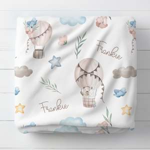 Baby wear: Personalised Hot Air Balloon Baby Blanket