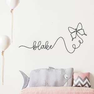 butterfly custom name wall decal