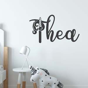 Baby wear: personalised unicorn name decal