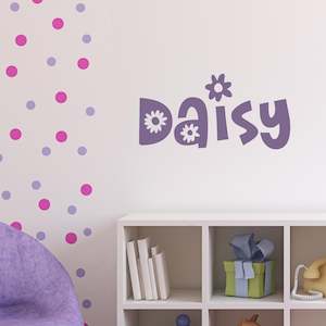 Baby wear: daisy custom name wall decal