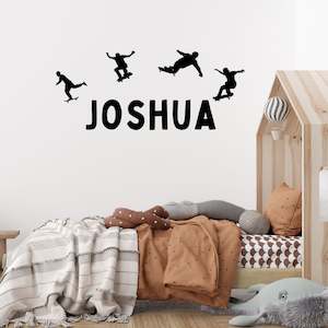 Baby wear: custom name skateboarding wall decal