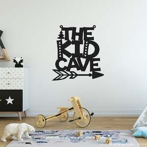 kids cave wall decal sign