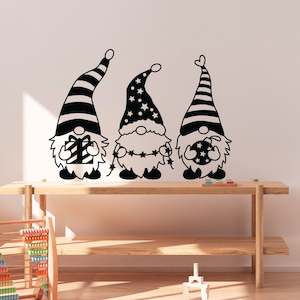 Cute Christmas Gnomes Wall Decal