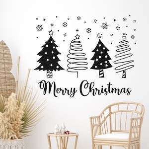 Minimalist Christmas Trees Wall Decal