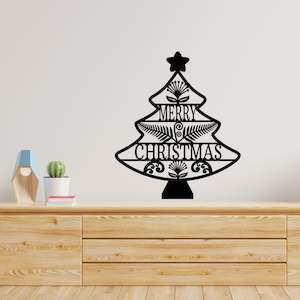 Kiwiana Christmas Tree Wall Decal