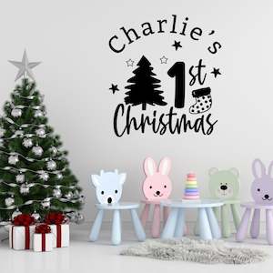 Personalised Baby's 1st Christmas Wall Decal | Xmas Tree