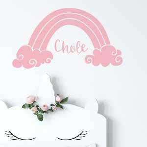 custom name rainbow wall decal