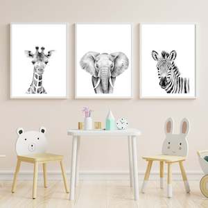 wild animal nursery prints